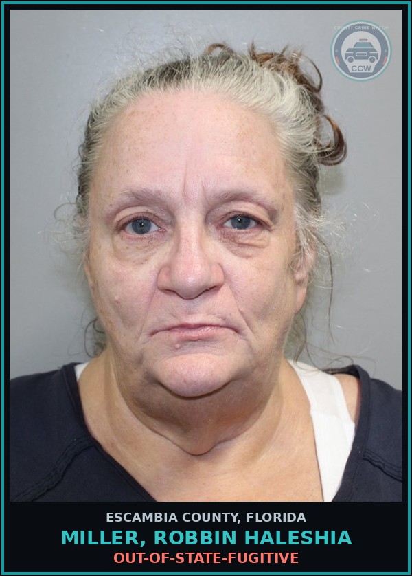 Booking mugshot of MILLER, ROBBIN HALESHIA in Escambia County
