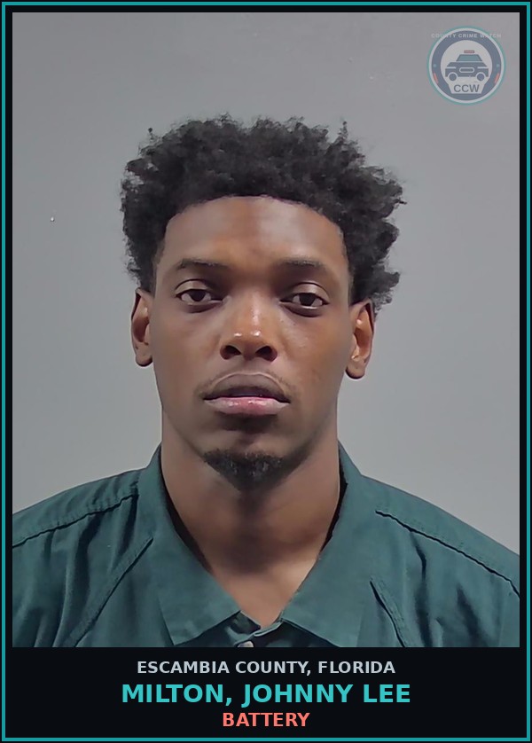 Booking mugshot of MILTON, JOHNNY LEE in Escambia County