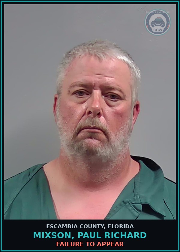 Booking mugshot of MIXSON, PAUL RICHARD in Escambia County