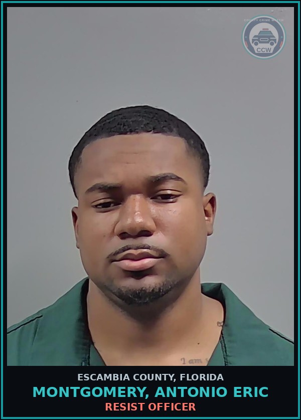 Booking mugshot of MONTGOMERY, ANTONIO ERIC in Escambia County