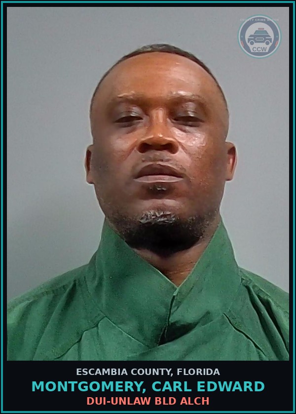 Booking mugshot of MONTGOMERY, CARL EDWARD in Escambia County