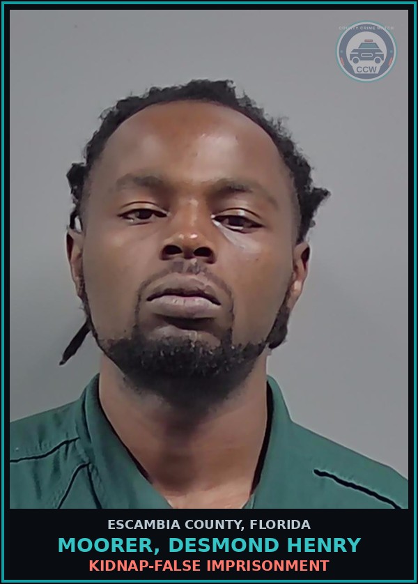 Booking mugshot of MOORER, DESMOND HENRY in Escambia County