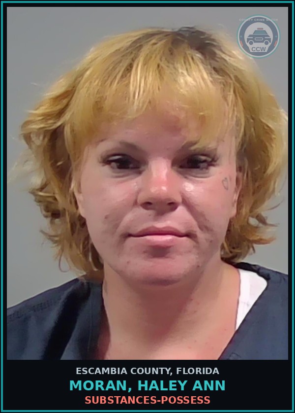 Booking mugshot of MORAN, HALEY ANN in Escambia County