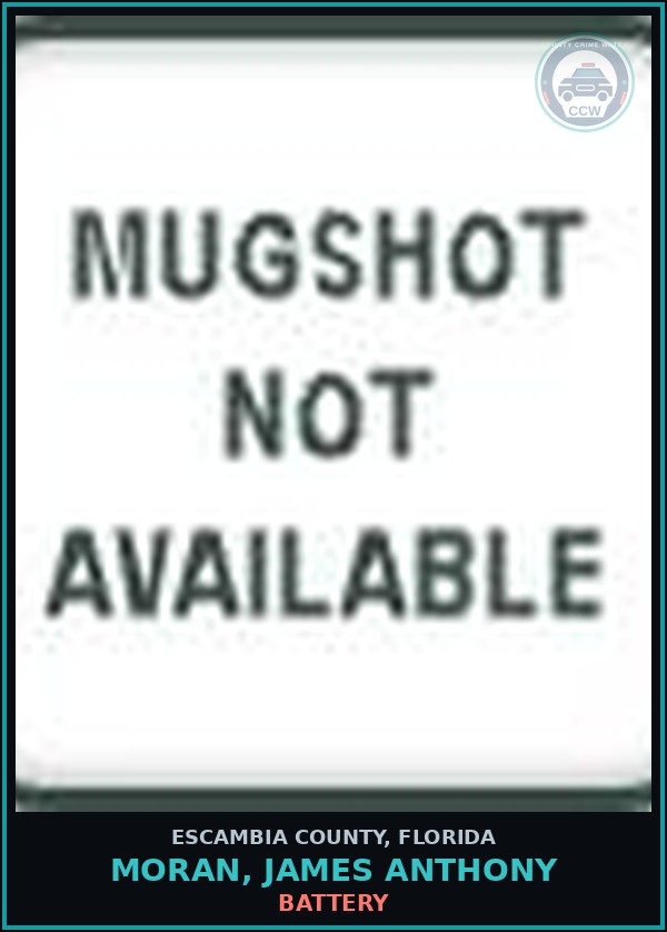 Booking mugshot of MORAN, JAMES ANTHONY in Escambia County