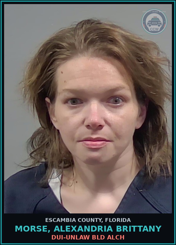 Booking mugshot of MORSE, ALEXANDRIA BRITTANY in Escambia County