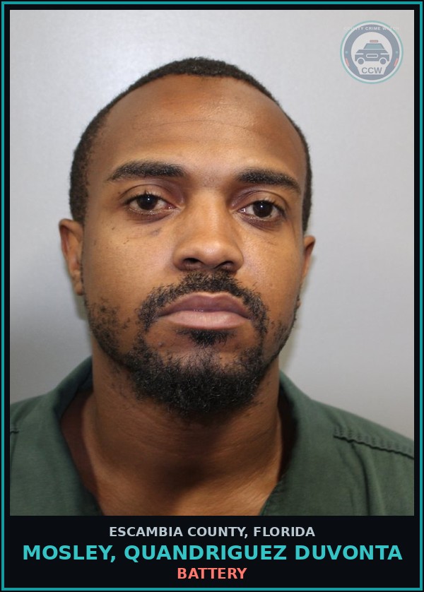 Booking mugshot of MOSLEY, QUANDRIGUEZ DUVONTA in Escambia County