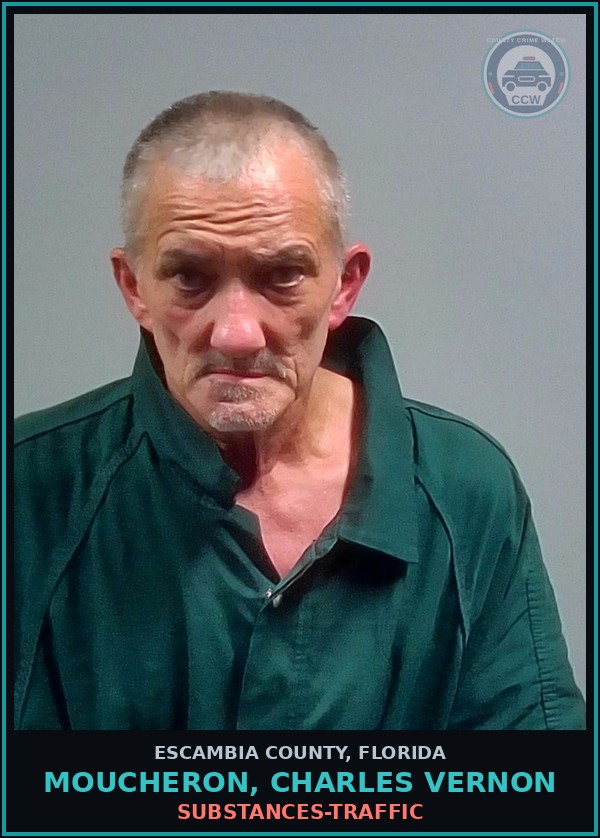 Booking mugshot of MOUCHERON, CHARLES VERNON in Escambia County