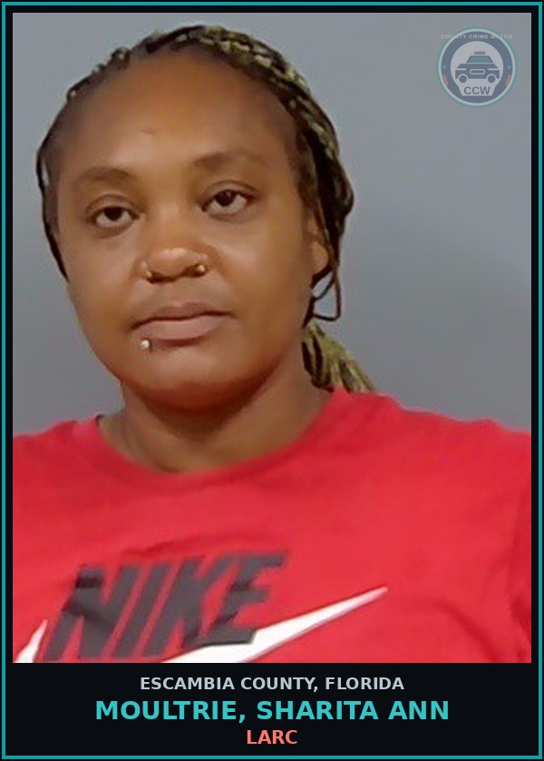 Booking mugshot of MOULTRIE, SHARITA ANN in Escambia County