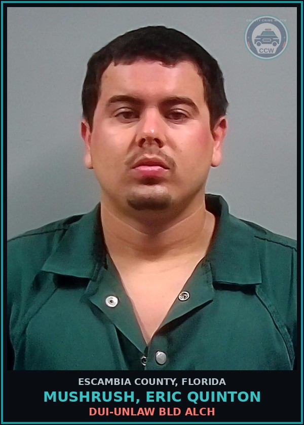 Booking mugshot of MUSHRUSH, ERIC QUINTON in Escambia County
