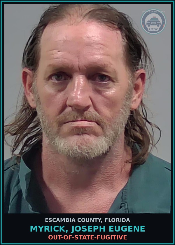 Booking mugshot of MYRICK, JOSEPH EUGENE in Escambia County