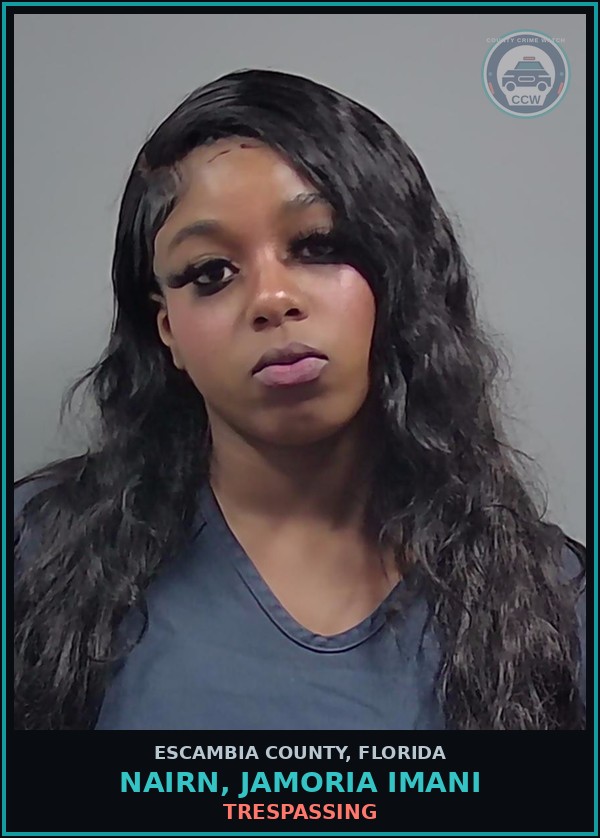 Booking mugshot of NAIRN, JAMORIA IMANI in Escambia County