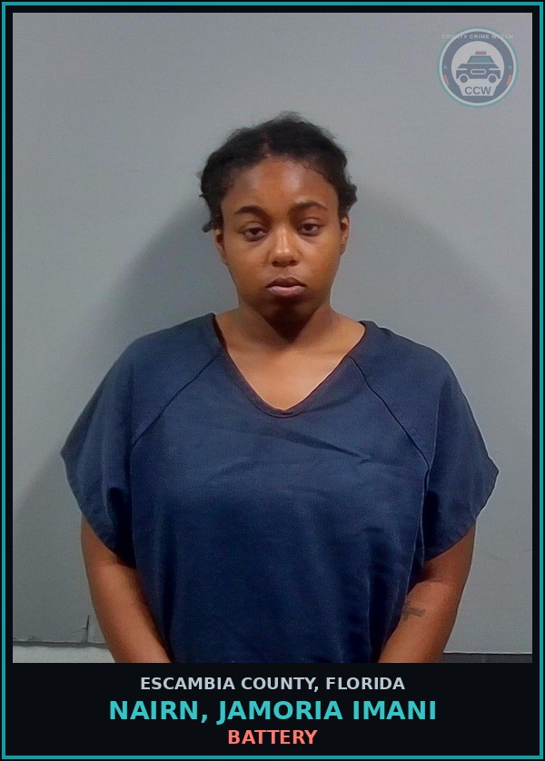 Booking mugshot of NAIRN, JAMORIA IMANI in Escambia County