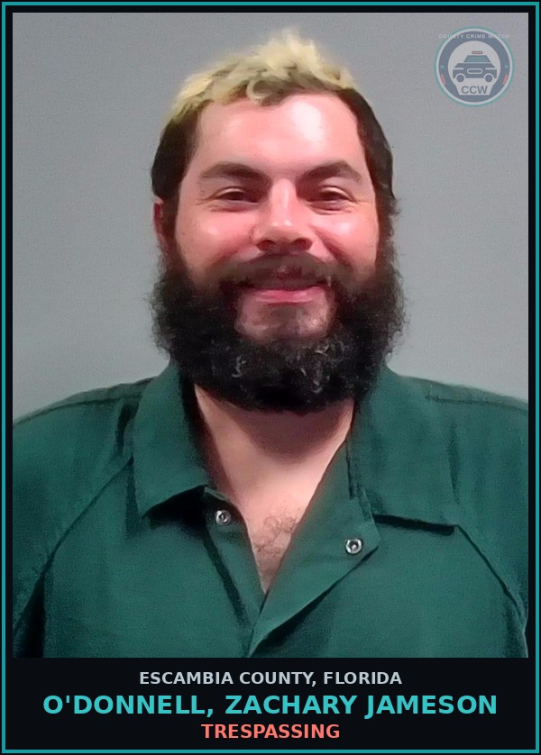 Booking mugshot of O'DONNELL, ZACHARY JAMESON in Escambia County