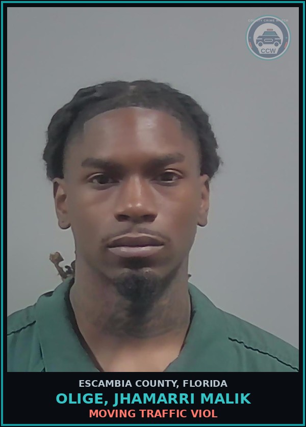 Booking mugshot of OLIGE, JHAMARRI MALIK in Escambia County