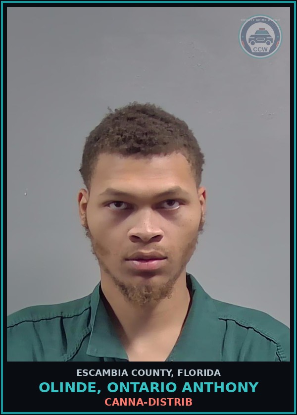 Booking mugshot of OLINDE, ONTARIO ANTHONY in Escambia County