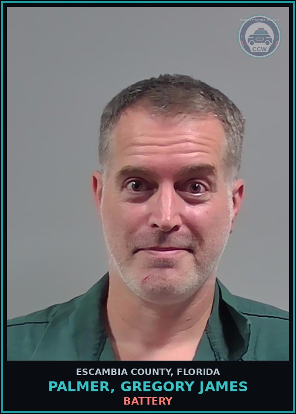 Booking mugshot of PALMER, GREGORY JAMES in Escambia County