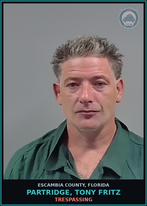 Booking mugshot of PARTRIDGE, TONY FRITZ in Escambia County