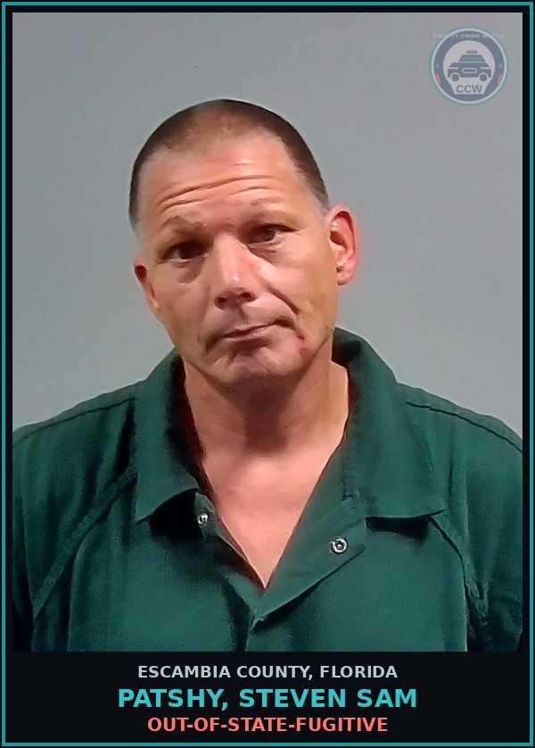 Booking mugshot of PATSHY, STEVEN SAM in Escambia County