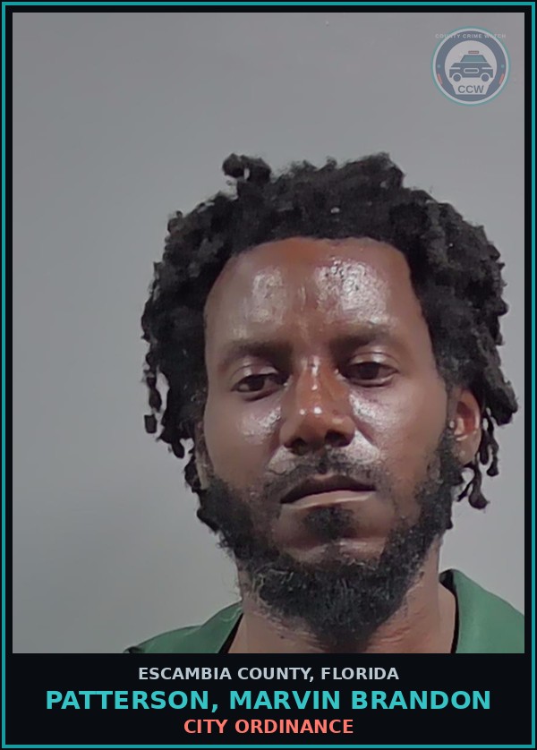Booking mugshot of PATTERSON, MARVIN BRANDON in Escambia County