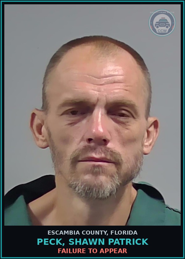 Booking mugshot of PECK, SHAWN PATRICK in Escambia County