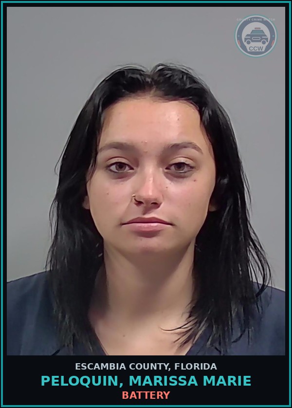 Booking mugshot of PELOQUIN, MARISSA MARIE in Escambia County