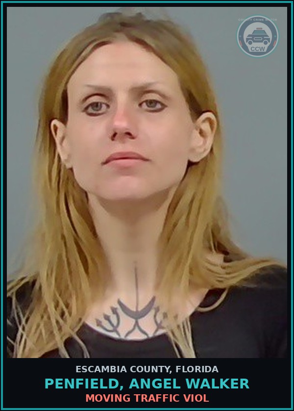 Booking mugshot of PENFIELD, ANGEL WALKER in Escambia County