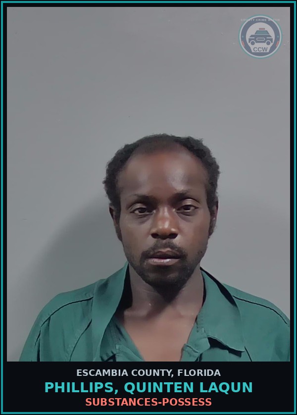 Booking mugshot of PHILLIPS, QUINTEN LAQUN in Escambia County