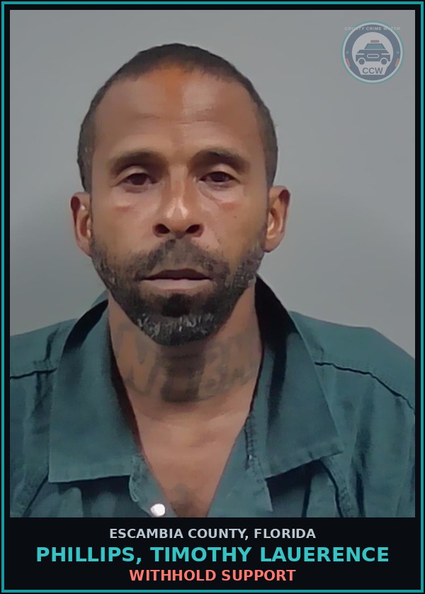 Booking mugshot of PHILLIPS, TIMOTHY LAUERENCE in Escambia County