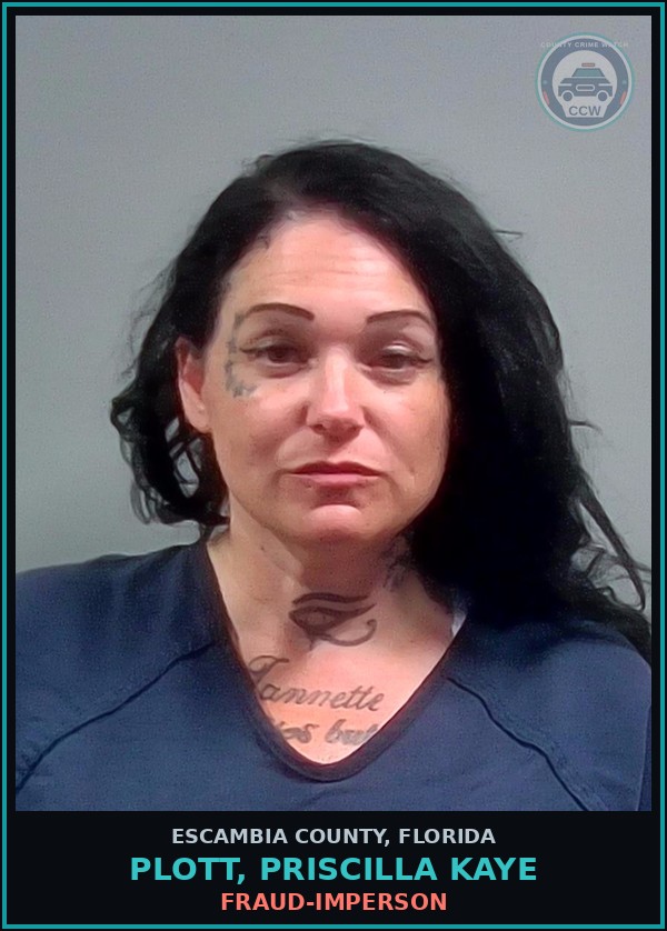 Booking mugshot of PLOTT, PRISCILLA KAYE in Escambia County