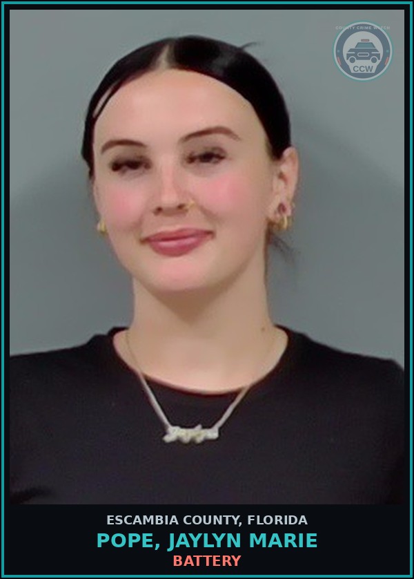 Booking mugshot of POPE, JAYLYN MARIE in Escambia County