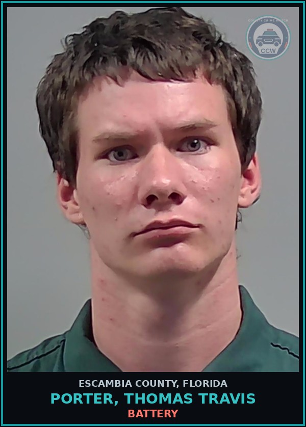 Booking mugshot of PORTER, THOMAS TRAVIS in Escambia County