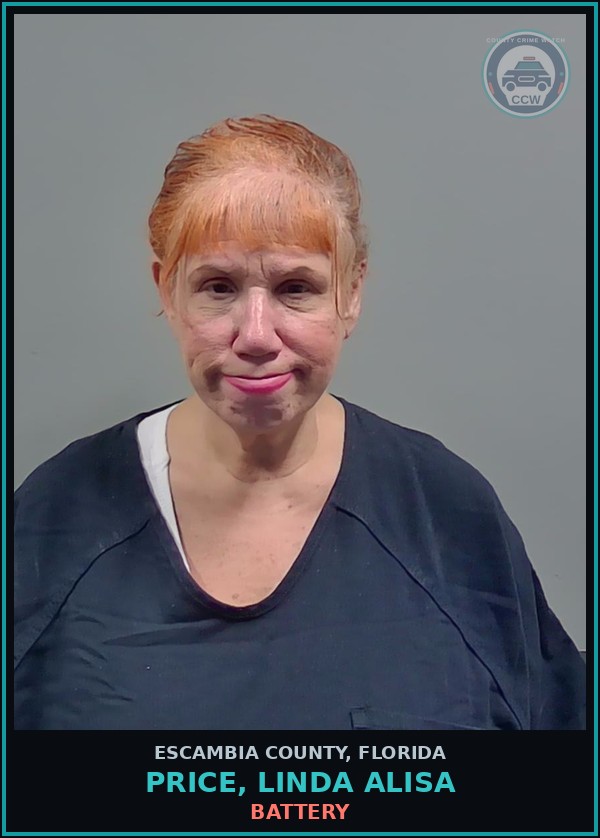 Booking mugshot of PRICE, LINDA ALISA in Escambia County