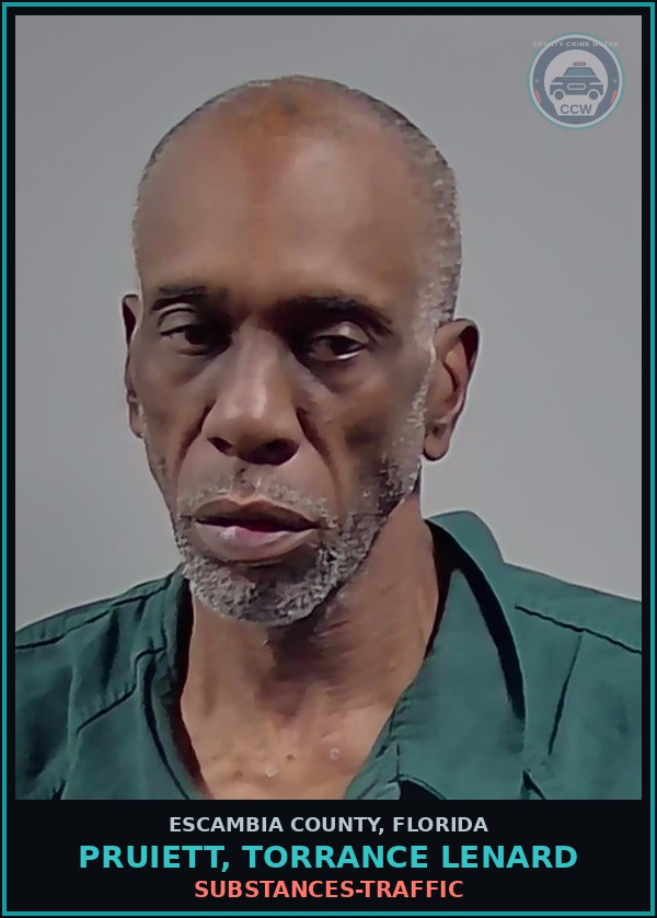 Booking mugshot of PRUIETT, TORRANCE LENARD in Escambia County
