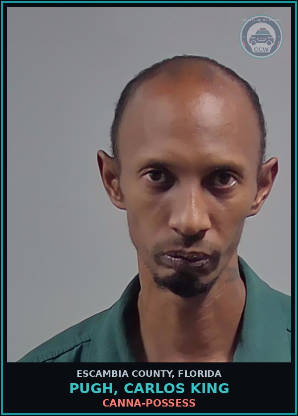 Booking mugshot of PUGH, CARLOS KING in Escambia County