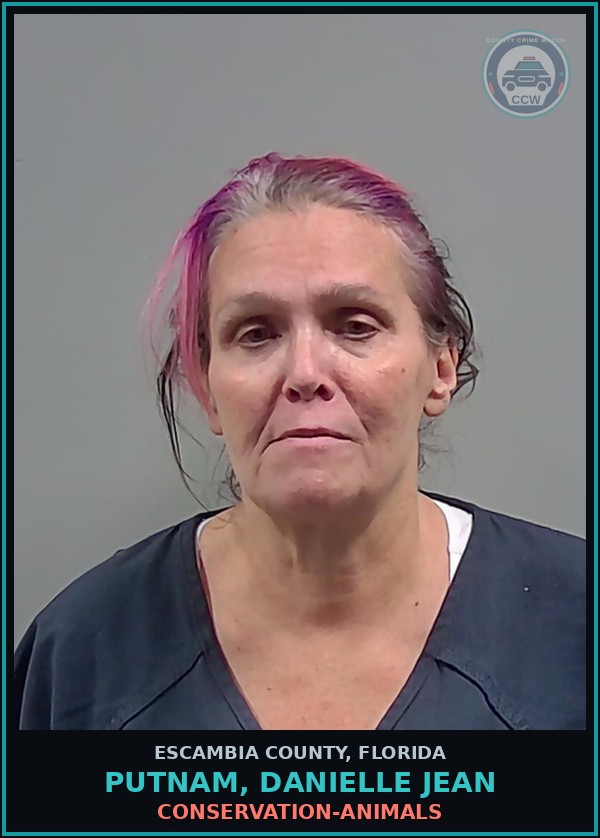 Booking mugshot of PUTNAM, DANIELLE JEAN in Escambia County