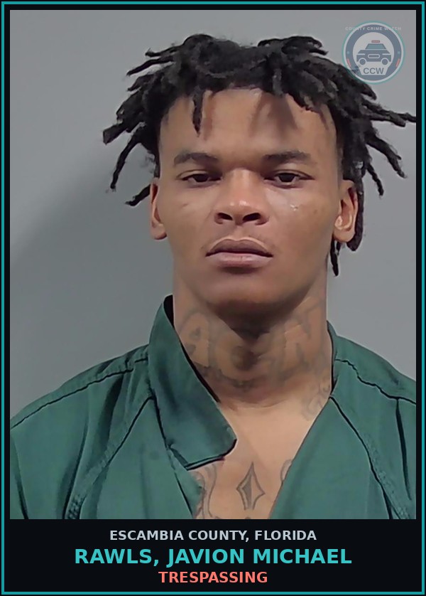Booking mugshot of RAWLS, JAVION MICHAEL in Escambia County