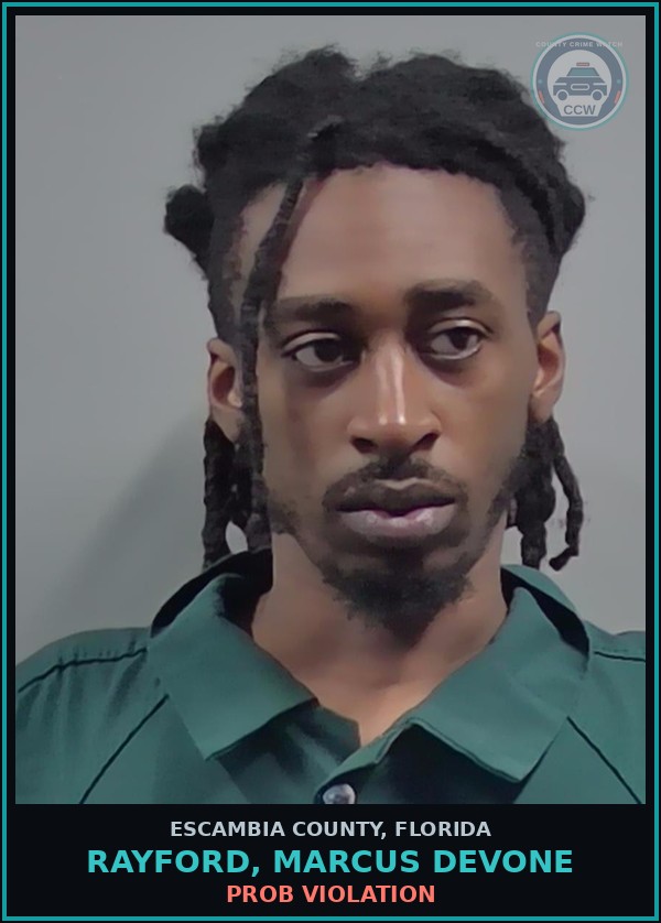 Booking mugshot of RAYFORD, MARCUS DEVONE in Escambia County