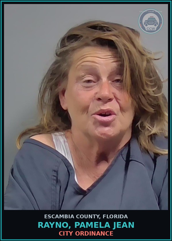 Booking mugshot of RAYNO, PAMELA JEAN in Escambia County
