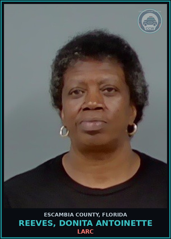 Booking mugshot of REEVES, DONITA ANTOINETTE in Escambia County