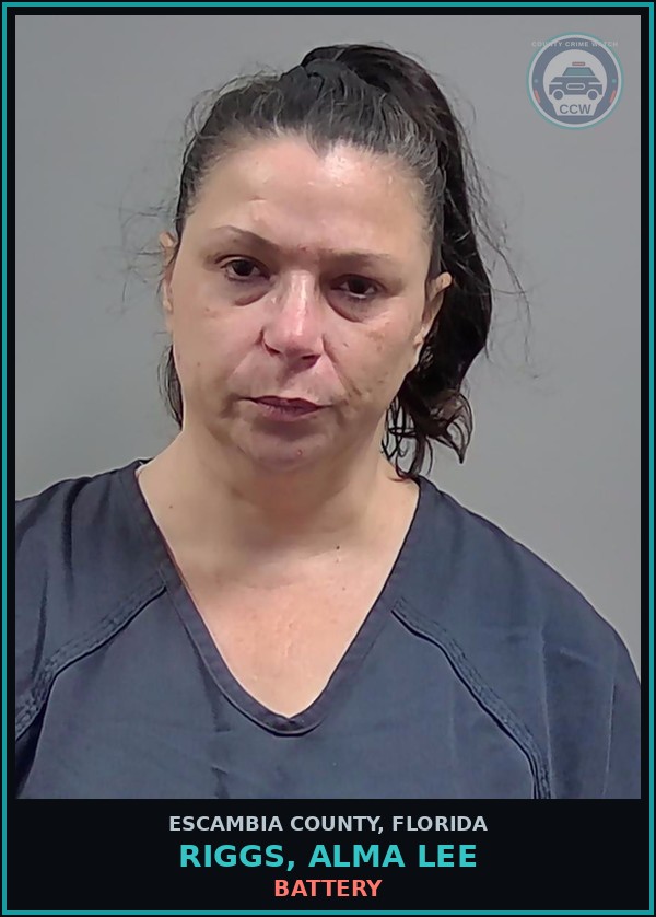 Booking mugshot of RIGGS, ALMA LEE in Escambia County