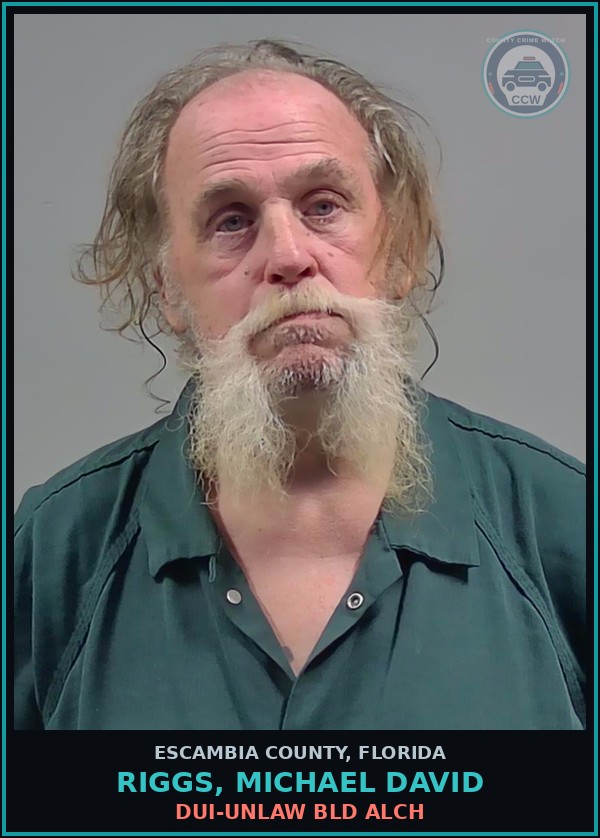 Booking mugshot of RIGGS, MICHAEL DAVID in Escambia County