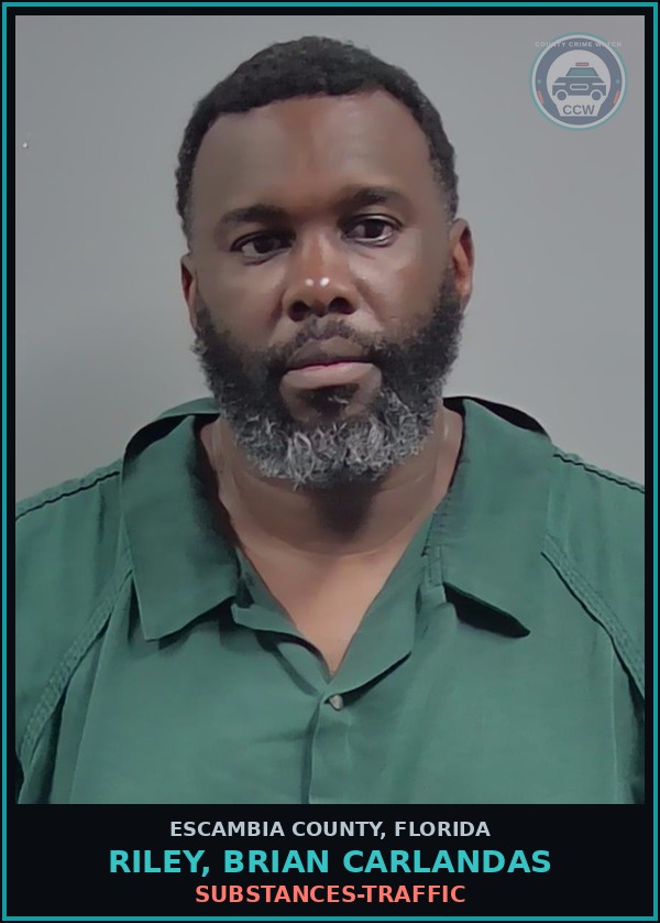 Booking mugshot of RILEY, BRIAN CARLANDAS in Escambia County