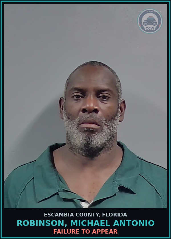 Booking mugshot of ROBINSON, MICHAEL ANTONIO in Escambia County