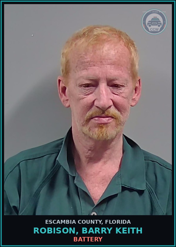 Booking mugshot of ROBISON, BARRY KEITH in Escambia County