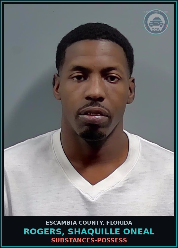 Booking mugshot of ROGERS, SHAQUILLE ONEAL in Escambia County