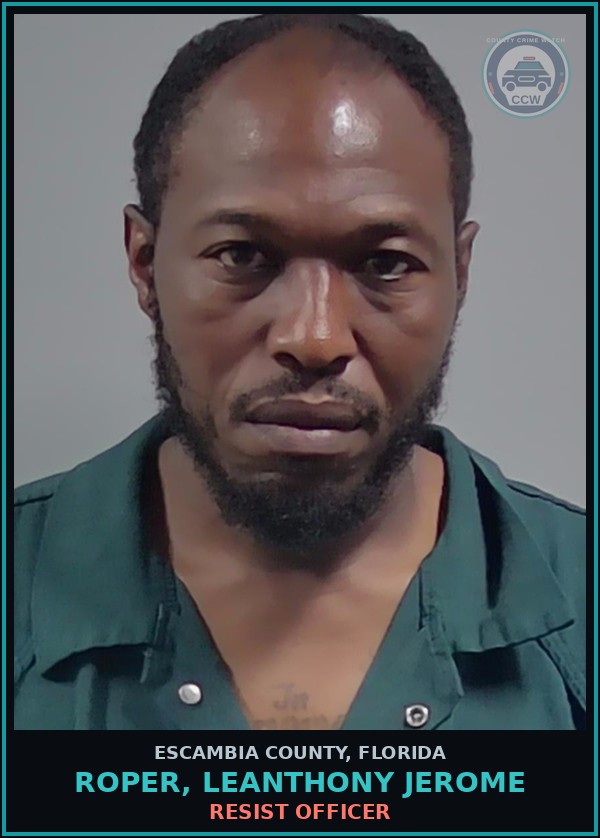 Booking mugshot of ROPER, LEANTHONY JEROME in Escambia County