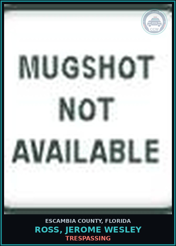 Booking mugshot of ROSS, JEROME WESLEY in Escambia County