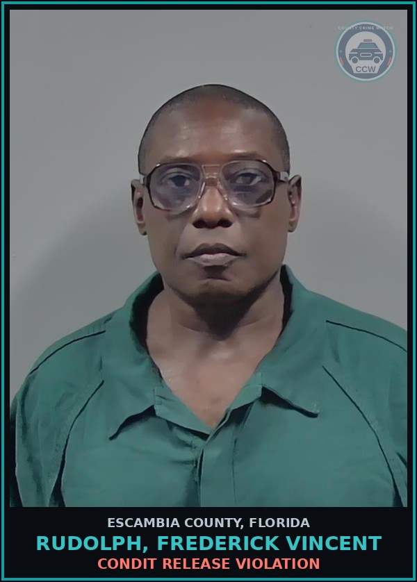 Booking mugshot of RUDOLPH, FREDERICK VINCENT in Escambia County
