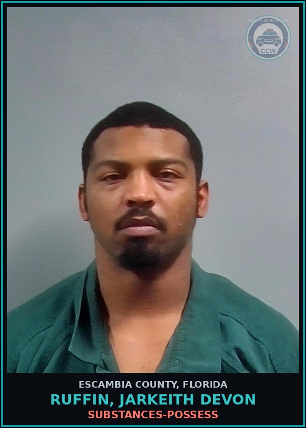 Booking mugshot of RUFFIN, JARKEITH DEVON in Escambia County