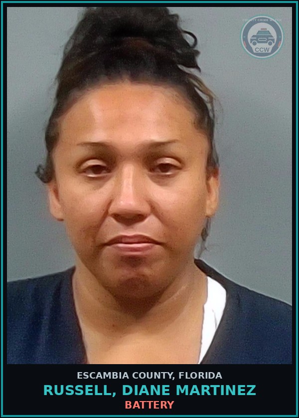 Booking mugshot of RUSSELL, DIANE MARTINEZ in Escambia County